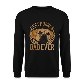 Puggle Papa Dogs Father's Day Gift Puggle - Unisex Sweatshirt - black - Front - Alina (178cm) & Michal (187cm)