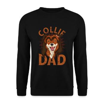 Collie Papa Dogs Gift Father's Day Long Hair Collie - Unisex Sweatshirt - black - Front - Alina (178cm) & Michal (187cm)