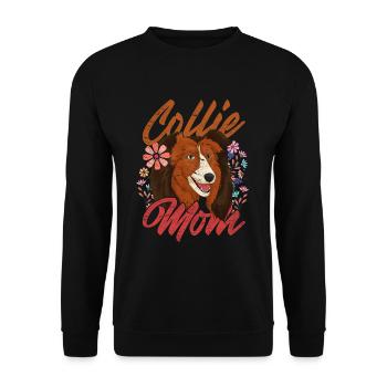 Collie Mama Dog Gift Mother's Day Long Hair Collie - Unisex Sweatshirt - black - Front - Alina (178cm) & Michal (187cm)