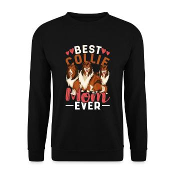 Amoureux des chiens Cadeau de fête des mères Chien Mama Collie - Sweat-shirt Unisexe - noir - Devant - Alina (178cm) & Michal (187cm)