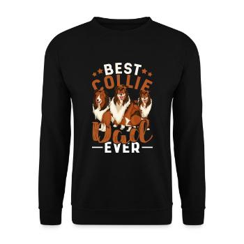Chien Amoureux Fête des Pères Cadeau Chien Papa Collie - Sweat-shirt Unisexe - noir - Devant - Alina (178cm) & Michal (187cm)