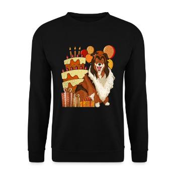 Long Hair Collie Dog Birthday Gift Idea Collie - Unisex Sweatshirt - black - Front - Alina (178cm) & Michal (187cm)