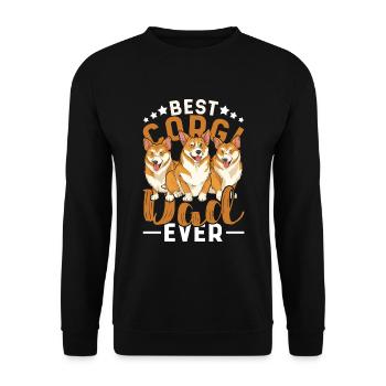 Amoureux des chiens Cadeau de la fête des pères Chien Papa Corgi - Sweat-shirt Unisexe - noir - Devant - Alina (178cm) & Michal (187cm)