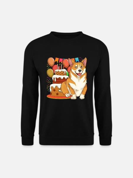 Hunde Geburtstag Geschenk Tiermotiv Welsh Corgi - Unisex Pullover - Schwarz
