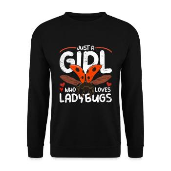 Idée cadeau fille Amoureux des animaux Coccinelles - Sweat-shirt Unisexe - noir - Devant - Alina (178cm) & Michal (187cm)