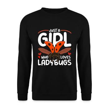 Animal Motif Cadeau Fille Coccinelle - Sweat-shirt Unisexe - noir - Devant - Alina (178cm) & Michal (187cm)