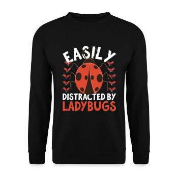 Gift idea insect animal motif ladybug - Unisex Sweatshirt - black - Front - Alina (178cm) & Michal (187cm)