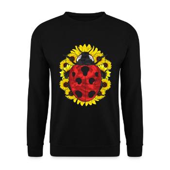 Sunflower Gift Idea Insect Animal Ladybug - Unisex Sweatshirt - black - Front - Alina (178cm) & Michal (187cm)