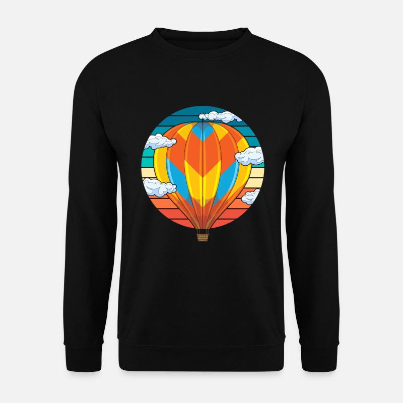 Retro Ballonfahrer Geschenkidee Heißluftballon - Unisex Pullover - Schwarz