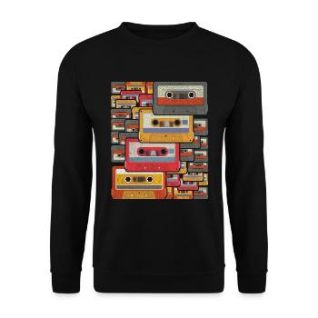 Cassette rétro - Sweat-shirt Unisexe - noir - Devant - Alina (178cm) & Michal (187cm)