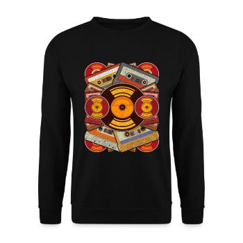 Cassette cadeau rétro eighties de musique des années 80 - Sweat-shirt Unisexe - noir - Devant - Alina (178cm) & Michal (187cm)
