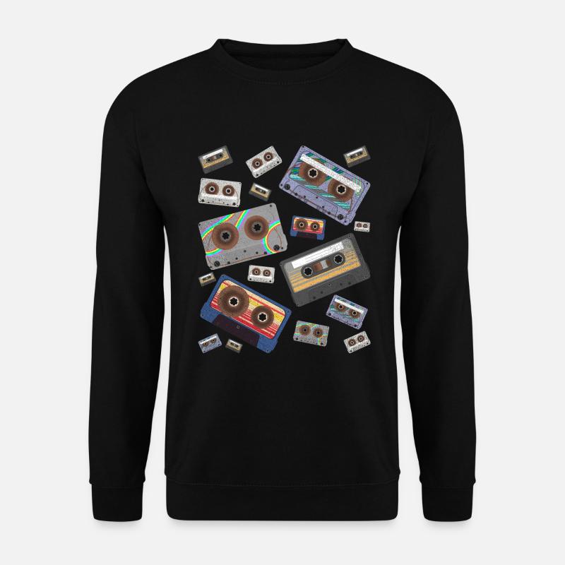 80er Musik 80er Jahre Mottoparty Retro Kassette - Unisex Pullover - Schwarz