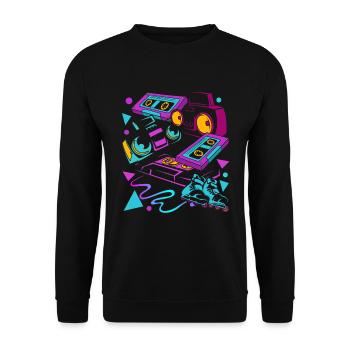 Cassette - Sweat-shirt Unisexe - noir - Devant - Alina (178cm) & Michal (187cm)