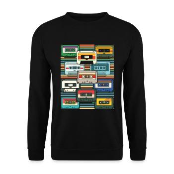 Eighties Retro 80s Cassette - Sweat-shirt Unisexe - noir - Devant - Alina (178cm) & Michal (187cm)