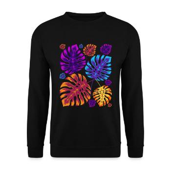 Plante d’intérieur Monstera Deliciosa Plante Monstera - Sweat-shirt Unisexe - noir - Devant - Alina (178cm) & Michal (187cm)