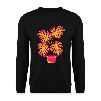 Plante en pot Tropical Monstera Deliciosa Monstera - Sweat-shirt Unisexe - noir - Devant - Alina (178cm) & Michal (187cm)