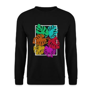 Monstera Deliciosa - Unisex Pullover - Schwarz - Vorne - Alina (178cm) & Michal (187cm)