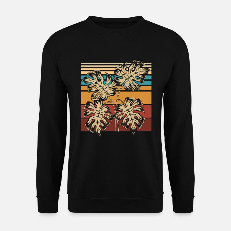 Retro Monstera - Unisex Pullover - Schwarz