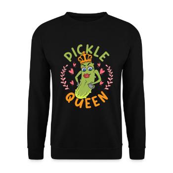 Vegetable Gift Idea Pickle Funny Cucumber - Unisex Sweatshirt - black - Front - Alina (178cm) & Michal (187cm)