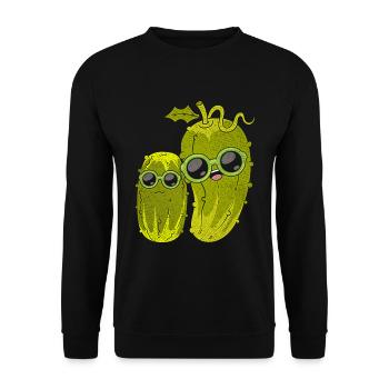 Cool Sunglasses Vegetable Gift Idea Cucumber - Unisex Sweatshirt - black - Front - Alina (178cm) & Michal (187cm)