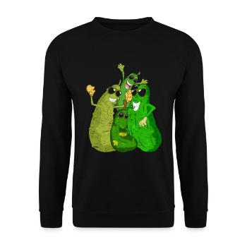 Cool Vegetable Funny Gift Sunglasses Cucumber - Unisex Sweatshirt - black - Front - Alina (178cm) & Michal (187cm)