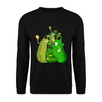 Essiggurke Salatgurke Gemüse Geschenk Gurke - Unisex Pullover - Schwarz - Vorne - Alina (178cm) & Michal (187cm)