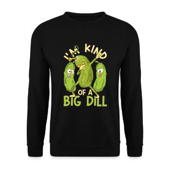 Lustiges Gemüse Geschenk Dabbing Gurke - Unisex Pullover - Schwarz - Vorne - Alina (178cm) & Michal (187cm)