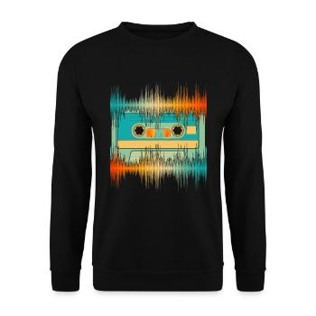 Equalizer Sound Technology Gift Cassette Soundwave - Unisex Sweatshirt - black - Front - Alina (178cm) & Michal (187cm)