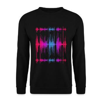 Music Sound Engineering Gift Musician Soundwave - Unisex Sweatshirt - black - Front - Alina (178cm) & Michal (187cm)