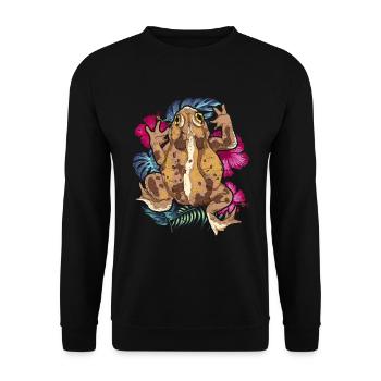 Nature Animal Motif Frog Amphibians Gift Toad - Unisex Sweatshirt - black - Front - Alina (178cm) & Michal (187cm)