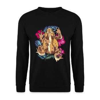 Amphibians Animal Motif Gift Frog Toad - Unisex Sweatshirt - black - Front - Alina (178cm) & Michal (187cm)