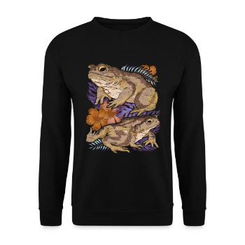 Amphibiens Animal Motif Cadeau Vintage Fleurs Crapaud - Sweat-shirt Unisexe - noir - Devant - Alina (178cm) & Michal (187cm)