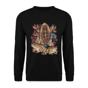 Amphibians Animal Motif Gift Frog Vintage Toad - Unisex Sweatshirt - black - Front - Alina (178cm) & Michal (187cm)