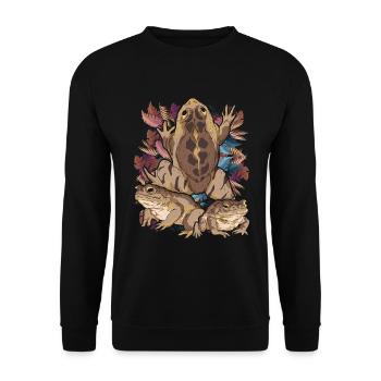 Vintage Animal Motif Gift Frog Animal Toad - Unisex Sweatshirt - black - Front - Alina (178cm) & Michal (187cm)