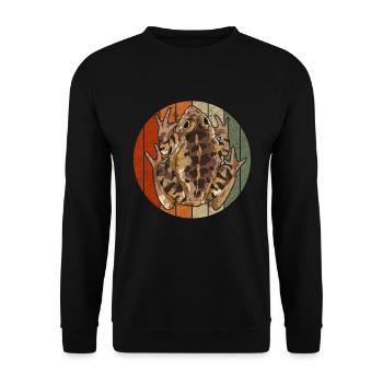 Frog Animal Amphibians Gift Retro Toad - Unisex Sweatshirt - black - Front - Alina (178cm) & Michal (187cm)
