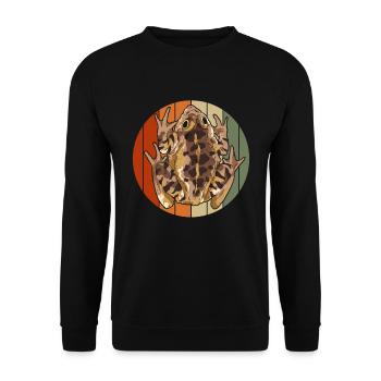 Nature Animal Frog Gift Amphibians Retro Toad - Unisex Sweatshirt - black - Front - Alina (178cm) & Michal (187cm)