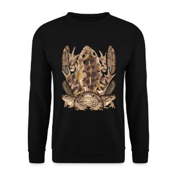 Frog Amphibians Animal Lovers Nature Animal Toad - Unisex Sweatshirt - black - Front - Alina (178cm) & Michal (187cm)