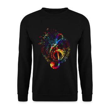 Notes de musique Cadeau de musique Clé colorée - Sweat-shirt Unisexe - noir - Devant - Alina (178cm) & Michal (187cm)