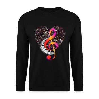 Musician Keyboard Violin Clef Clef Clef - Unisex Sweatshirt - black - Front - Alina (178cm) & Michal (187cm)