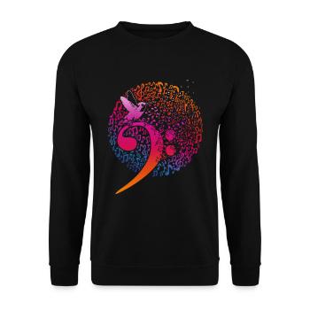 Bass Key Musique Cadeau Bird Clef - Sweat-shirt Unisexe - noir - Devant - Alina (178cm) & Michal (187cm)