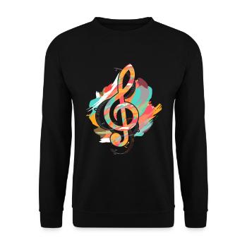 Violon Coloré Clef Musique Clef - Sweat-shirt Unisexe - noir - Devant - Alina (178cm) & Michal (187cm)