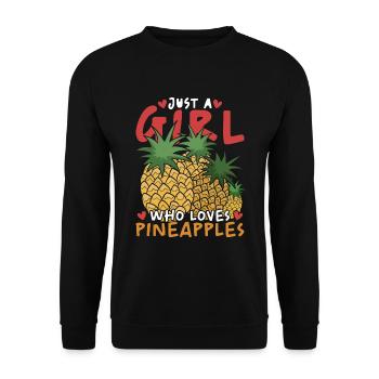 Idée cadeau aux fruits d’été Fille Ananas - Sweat-shirt Unisexe - noir - Devant - Alina (178cm) & Michal (187cm)