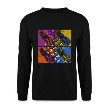 Summer Fruit Tropical Fruit Pineapple - Unisex Sweatshirt - black - Front - Alina (178cm) & Michal (187cm)