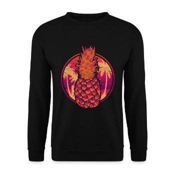 Summer Fruit Tropical Fruit Pineapple - Unisex Sweatshirt - black - Front - Alina (178cm) & Michal (187cm)
