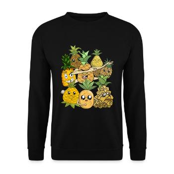 Summer Fruit Tropical Fruit Pineapple - Unisex Sweatshirt - black - Front - Alina (178cm) & Michal (187cm)
