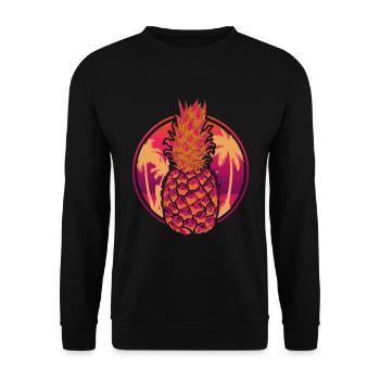 Summer Holiday Gift Fruit Tropical Pineapple - Unisex Sweatshirt - black - Front - Alina (178cm) & Michal (187cm)