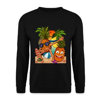 Summer Fruit Tropical Fruit Pineapple - Unisex Sweatshirt - black - Front - Alina (178cm) & Michal (187cm)
