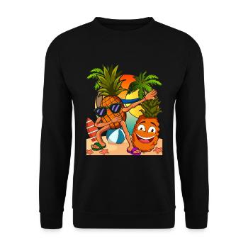 Ananas - Sweat-shirt Unisexe - noir - Devant - Alina (178cm) & Michal (187cm)