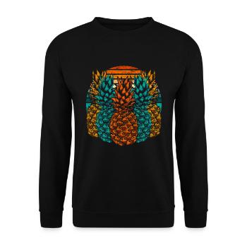 Summer Fruit Tropical Fruit Pineapple - Unisex Sweatshirt - black - Front - Alina (178cm) & Michal (187cm)