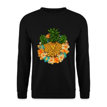 Summer Fruit Tropical Fruit Pineapple - Unisex Sweatshirt - black - Front - Alina (178cm) & Michal (187cm)